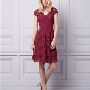 Le Chateau red rose lace dress